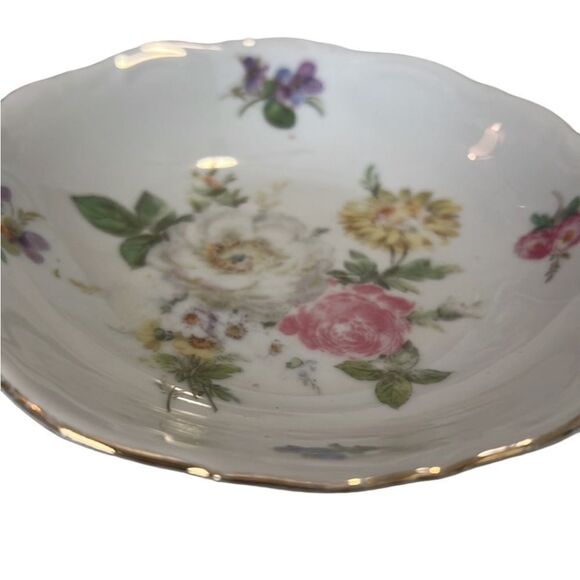 Mitterteich Bavaria Meissen Floral Germany 5” Fruit/Dessert Bowls (2) Vintage - Picture 4 of 7